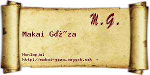 Makai Géza névjegykártya