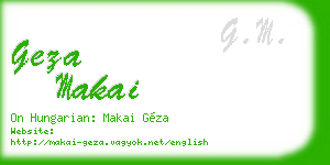 geza makai business card